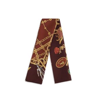 Burberry Womens Bordeaux Silk Scarf