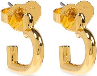 Kate Spade New York Heart You hoop earrings - women - Brass - One Size - Gold