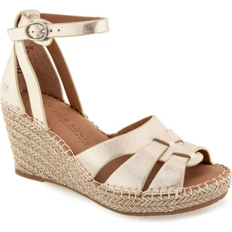 Gentle Souls Espadrille Wedge Sandal in Champagne Leather at Nordstrom, Size 7.5