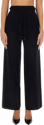 Max Mara Wide Broeken - Dames - Wijde Broeken - Blauw - S - Wol - Broeken