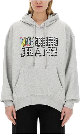 Moschino Felpa - Dames - Hoodies - Grijs - M - Hoodies & sweatvesten