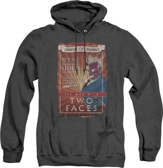 Gildan Batman Two Faces Adult Heather Hoodie / Hooded Sweatshirt