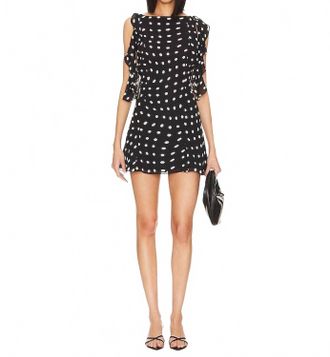 LPA Womens Giulia Mini Dress In Black / Cream Dot