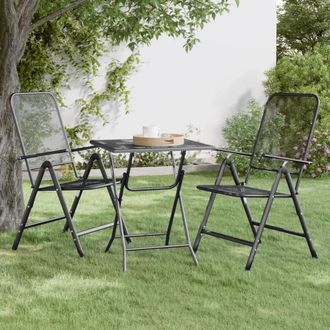 Berkfield Home Garden Table 60x60x72 cm Expanded Metal Mesh Anthracite in Black | Size: 60 x 60 x 72 cm