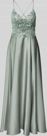 Laona Abendkleid mit Perlen und V-Ausschnitt in Hellgruen, Gr&ouml;&szlig;e 32