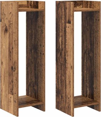 vidaXL Soporte De Plantas 2 Uds. Madera Envejecida 30 X 30 X 100 Cm Vidaxl