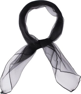 Hat To Socks Soft and Light Feel Square Chiffon Neck Scarf Retro Pinup Hair Scarf for Girls Women (Black)