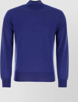 Pantaloni Torino virgin wool ribbed mock turtleneck sweater