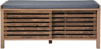 Calicosy Banco De Zapatos De 2 Puertas Correderas Con Lamas Perforadas L112 Cm - Liam