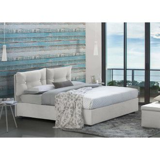 Talamo Italia Talamo Italia - Cama matrimonial Fabiana, Cama contenedor con revestimiento de tela, 100% Made in Italy, Apertura frontal, adecuado para colchón Cm