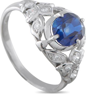 Luxury Bazaar Platinum 0.28 ct Diamond and 1.50 ct Sapphire Ring MF27-010226