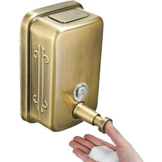 OEM Dispensador De Jab&oacute;n Grande De Acero Inoxidable Para Montaje En Pared, De Uso Comercial, Dise&ntilde;o Inoxidable Para Ba&ntilde;os Y Hoteles (oro) - Crezuo