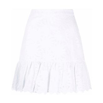 Michael Kors Short Skirts, female, White, Size: 3XS Cotton Mini Skirt