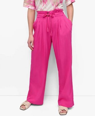 DKNY Tie-Front Wide-Leg Pants In Vivid Pink
