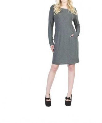 Papillon Seam Detail Midi Sweater Dress With Pockets In Grey