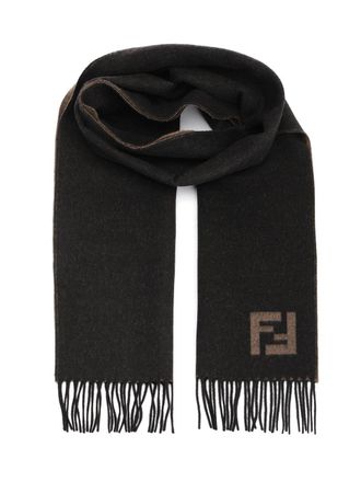 Fendi Ff Scarf Scarves And Foulards Nero-Uomo