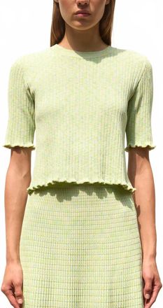 Molli Curacao Top In Ribbed Knit Iridescent