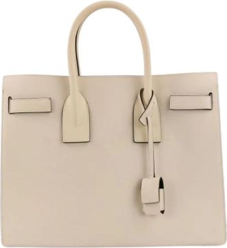 Saint Laurent Pre-owned Vintage Tote bag - Dames - Vintage Shopper - Beige - ONE Size - Leer - Vintage