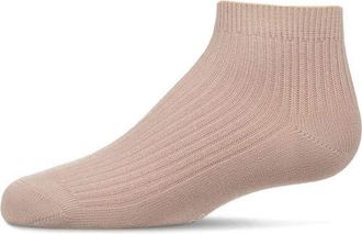 MeMoi Thin Ribbed Kids Anklet Sock in Blush at Nordstrom, Size 6-12M
