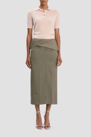 Victoria Beckham Polo Collar Top In Pale Rose