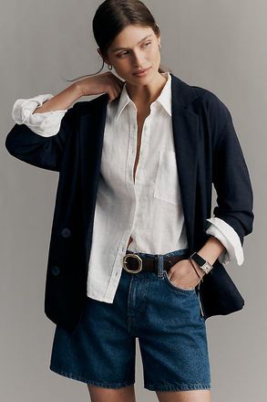 Maeve Shrunken Bennet 100% European Linen Buttondown Shirt