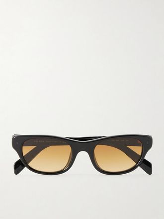 Prada Occhiali Da Sole In Acetato Con Montatura D-frame - Nero