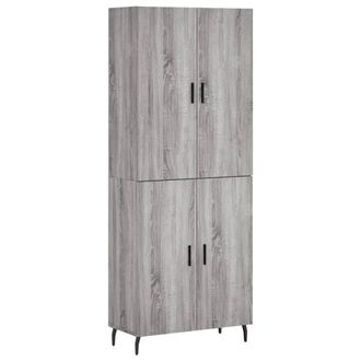 Berkfield Home Highboard Grey Sonoma 69.5x34x180 cm Engineered Wood