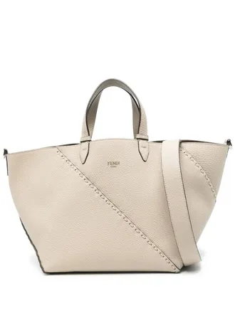 Fendi Borsa tote Selleria Diagonal piccola - Toni neutri