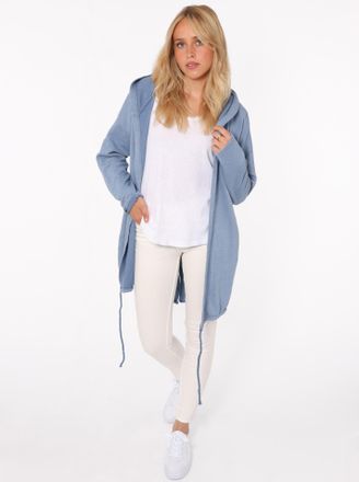 Zwillingsherz Jerseymantel ZWILLINGSHERZ Positive Mind, Damen, Gr. L/XL (L/XL), blau (jeansblau), Jersey, Obermaterial: 70% Baumwolle, 30% Polyester, unifarben, com