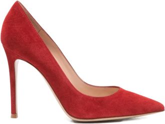 Gianvito Rossi 105 Pump met Puntneus - Dames - Pumps - Rood - 38 EU - Leer - Schoenen