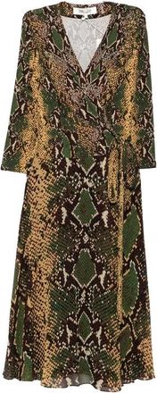Diane Von F&uuml;rstenberg Julian Wrap Jurk - Dames - Wikkelkleedje - Veelkleurig - M - Leer - Kleedjes