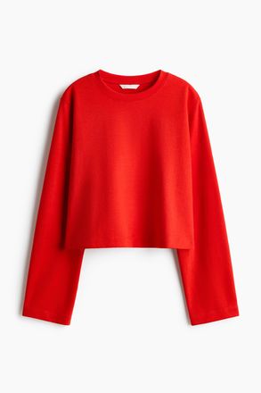 H&M Kurzshirt aus Interlockjersey - Red