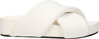 Jil Sander White Leather Womens Slippers