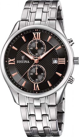 Festina F6854-7 Mens Timeless Chronograph Watch - Silver - One Size