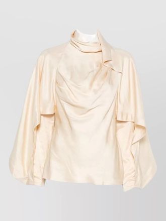 Zimmermann draped pussy bow long sleeve blouse