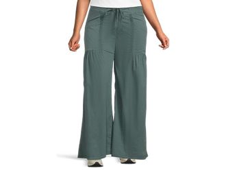 Xcvi Willow Wide-Leg Pants Womens Clothing Ocean Storm : LG (Womens 12-14), Cotton/Spandex