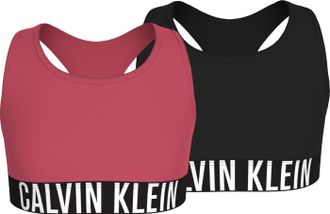 Calvin Klein Underwear Bralette 2PK BRALETTE, Damen, Gr. 152/158, N-Gr, schwarz (deep crimson fruit, pvh schwarz), Jersey, Obermaterial: 95% Baumwolle, 5% Elasthan, CALVIN K
