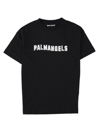 Palm Angels Black Bold Logo Short-Sleeve Cotton T-Shirt