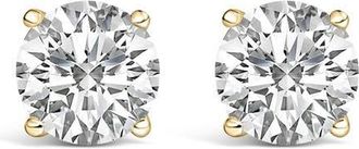 House of Brilliance 14K Gold 4.0 Cttw Round Lab Grown Diamond Solitaire Stud Earrings in Yellow at Nordstrom