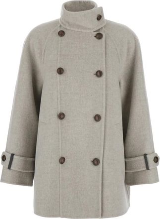 Brunello Cucinelli Jassen, Dames, Beige, S, Wol, Beige Outerwear Jas