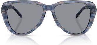 Diesel 56mm Pilot Sunglasses in Striated Blue /Grey at Nordstrom