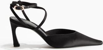 H&M Pointed Satin Court Shoes in Black at Nordstrom, Size 10
