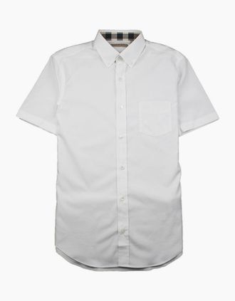 Burberry Mens Burberry Cambridge Short Sleeve Shirt White - Size: 40/Regular