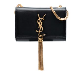Saint Laurent Black Small Leather Monogram Kate Tassel Crossbody