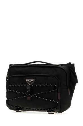 Prada Mens Black Re-Nylon Prada Speedrock Belt Bag Nero Marsupi