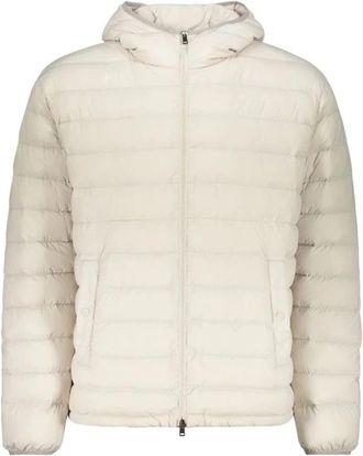 Herno Bicolor Polyamide Shell Jacket - Heren - Gewatteerde jassen - Wit - L - Leer - Jassen