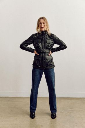 Belstaff Trialmaster Icon Panther Jacket Womens Nappa Leather Black Size UK 10