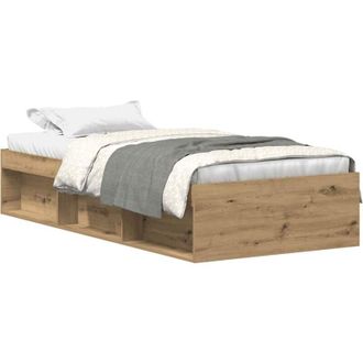 vidaXL Estructura De Cama Sin Colch&oacute;n Roble Artesanal Ingenier&iacute;a Vidaxl