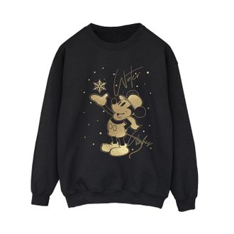 Disney Dames/Dames Winter Wishes Mickey Mouse Sweatshirt (Zwart)