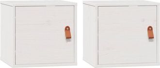 vidaXL Wall Cabinets 2 pcs White 31.5x30x30 cm Solid Wood Pine vidaXL
